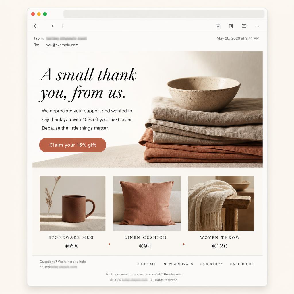 Lifecycle email flow